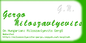 gergo miloszavlyevits business card