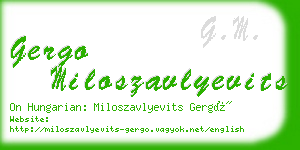 gergo miloszavlyevits business card